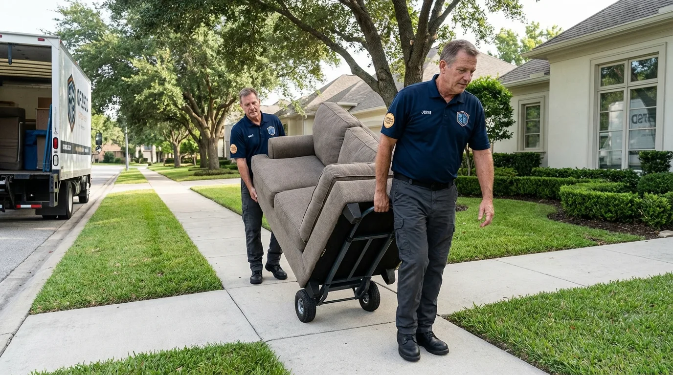 Local residential moving crew loading furniture in Ridgeland, SC